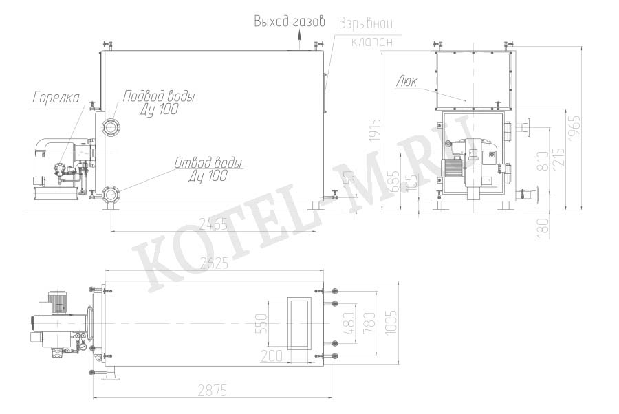 Котел КВа 0.8 чертеж
