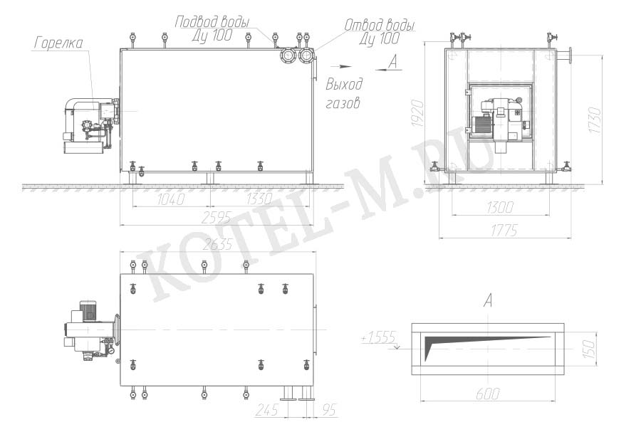 Котел КВа 1.0 чертеж