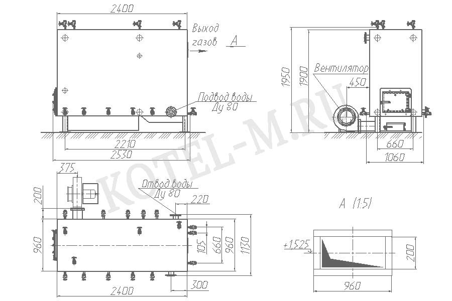 Котел 500 КВт чертеж