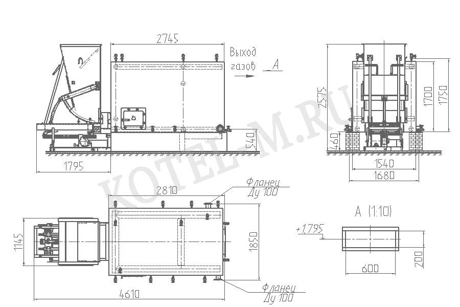 Котел КВм 1.0 чертеж