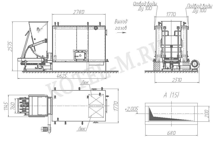 Котел КВм 1.25 чертеж