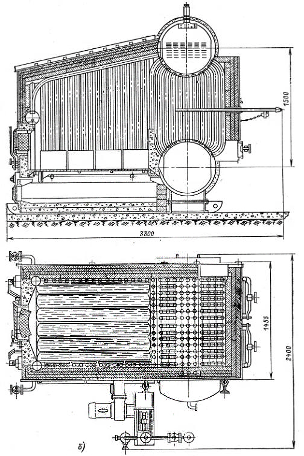  Вертикально-водотрубный котел тип б