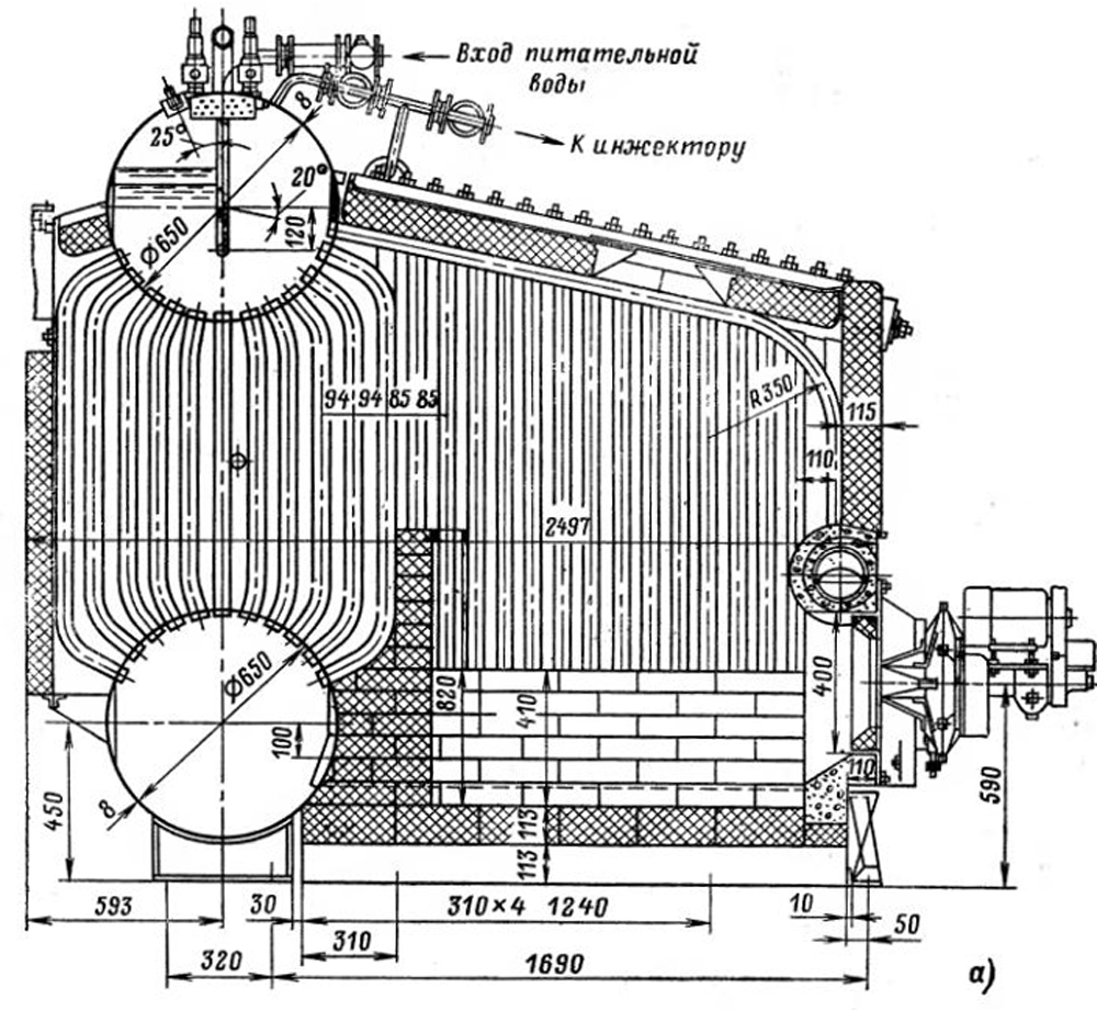 Вертикально-водотрубный котел