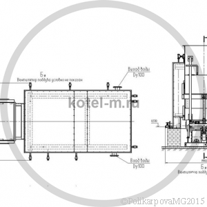 Котел КВм 0,8 с ТШПМ. Чертеж