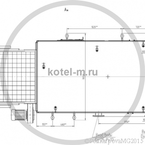 Котел КВм 1,5 с ТШПМ вид сверху. Чертеж