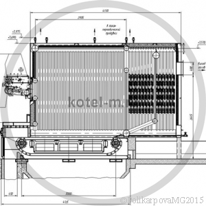 Котел КВм 4,0 с ТЛЗМ под тяжелую обмуровку. Чертеж