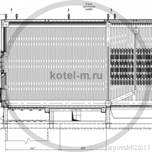 Котел КВм 4,0 ЗП РПК под тяжелую обмуровку. Чертеж