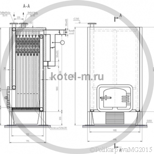 Чертеж котла на самотяге 0,15 Гкал