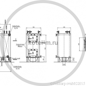 Котел на дровах 150 Квт. Чертеж