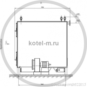 Котел на дровах 300 Квт. Чертеж